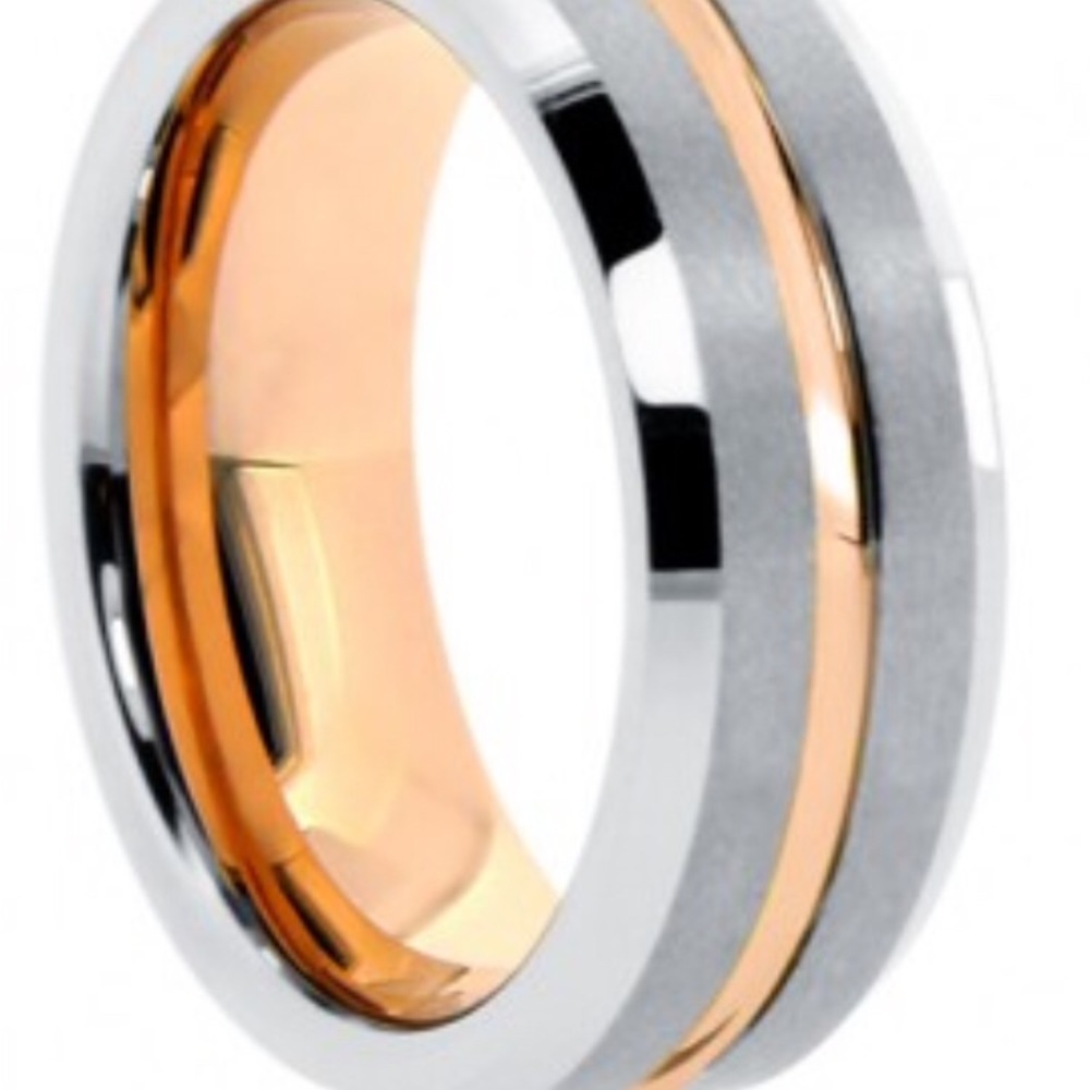 Tungsten Band matte finish rose gold Size 7-13Half - Picture 2 of 3